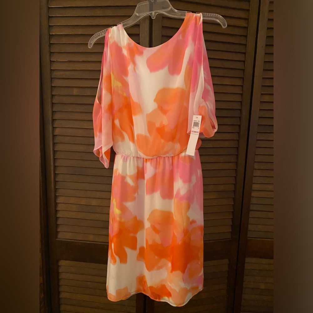 London Times Pink & Orange Floral Dress
